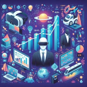 Infographic showing VR and AI market growth, and enterprise adoption rising